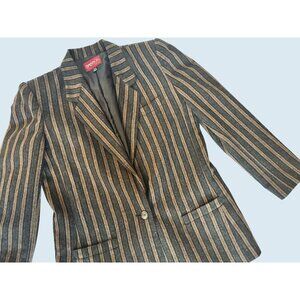 Vintage SASSON Striped Wool Blend Blazer Jacket 80s / 90s Size Small